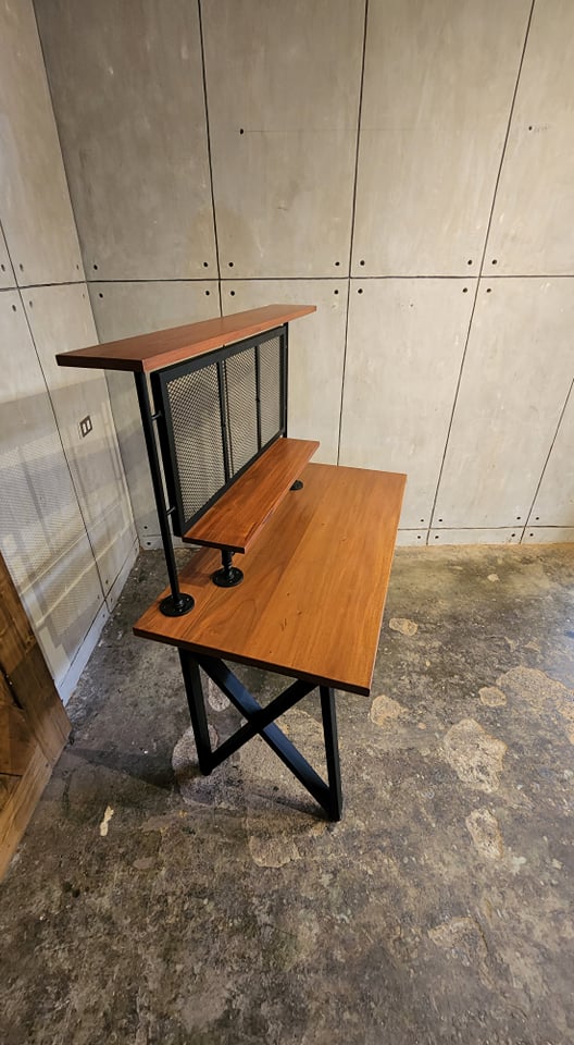 STRATTON DESK WITH MONITOR MOUNT AND RISER