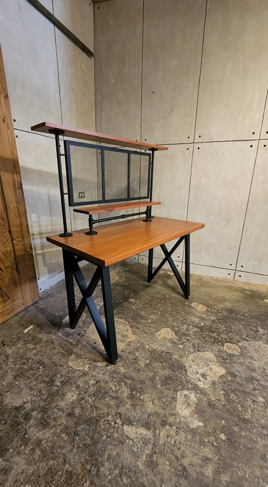 STRATTON DESK WITH MONITOR MOUNT AND RISER