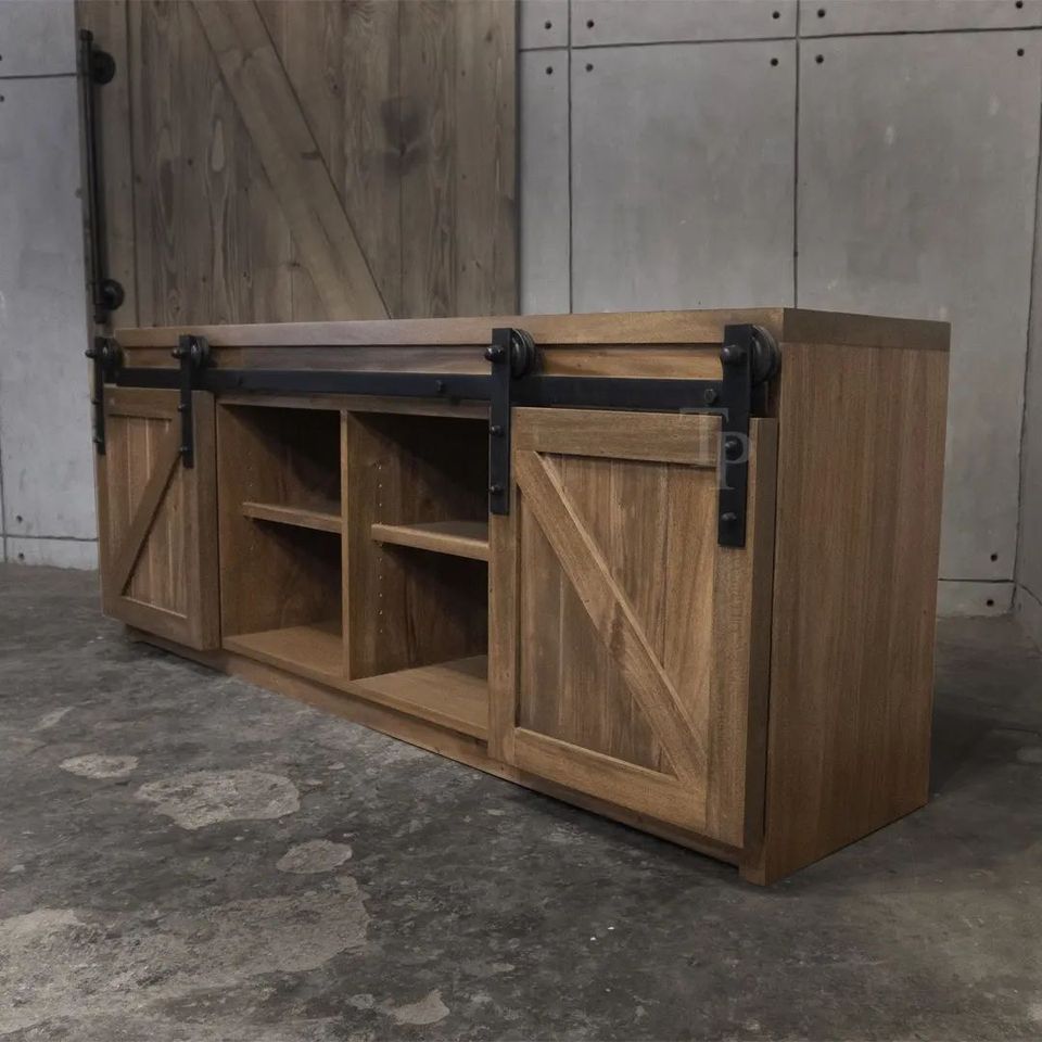 GUILSON INDUSTRIAL CONSOLE WITH BARN DOOR