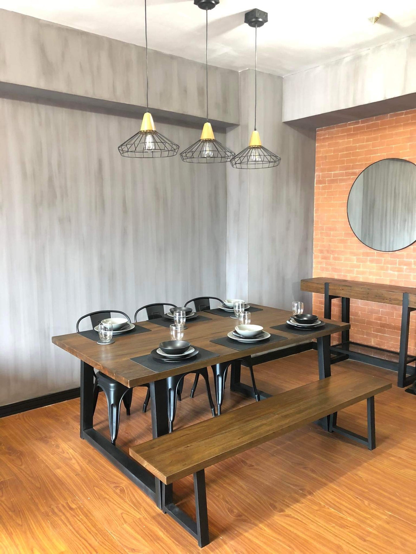 JOEL 6-8 SEATER DINING TABLE & BENCH SET