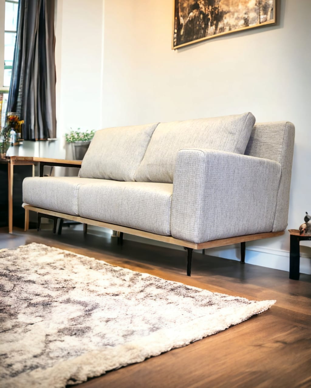 LUNA 2-3 SEATER SOFA WITH ARM REST TABLE