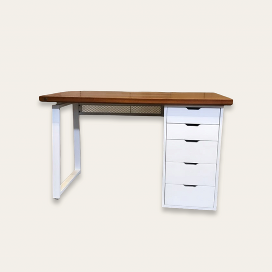 DALLAS DESK WITH 5-DRAWERS PEDESTAL