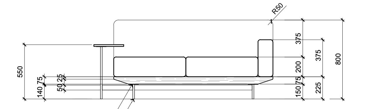 LUNA 2-3 SEATER SOFA WITH ARM REST TABLE