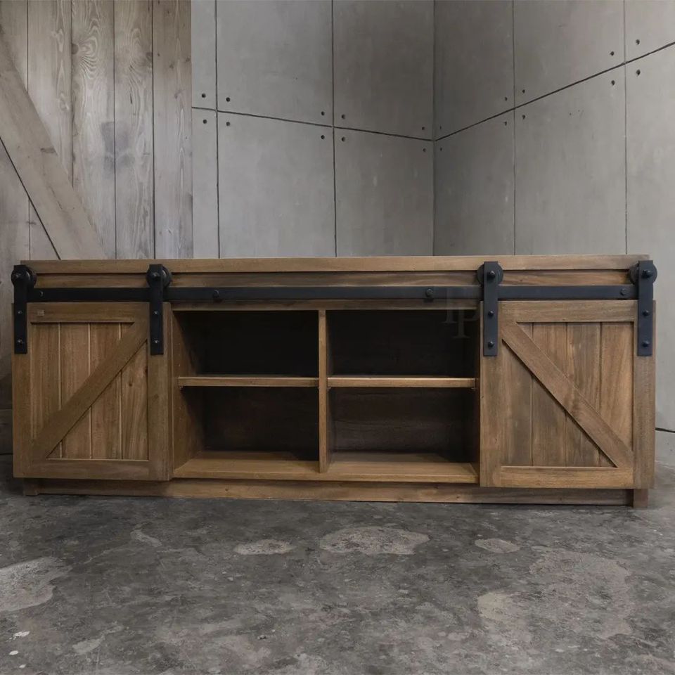GUILSON INDUSTRIAL CONSOLE WITH BARN DOOR